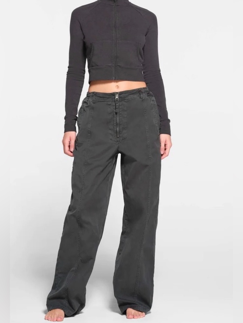 SKIMS Wide Leg Pants Gray M